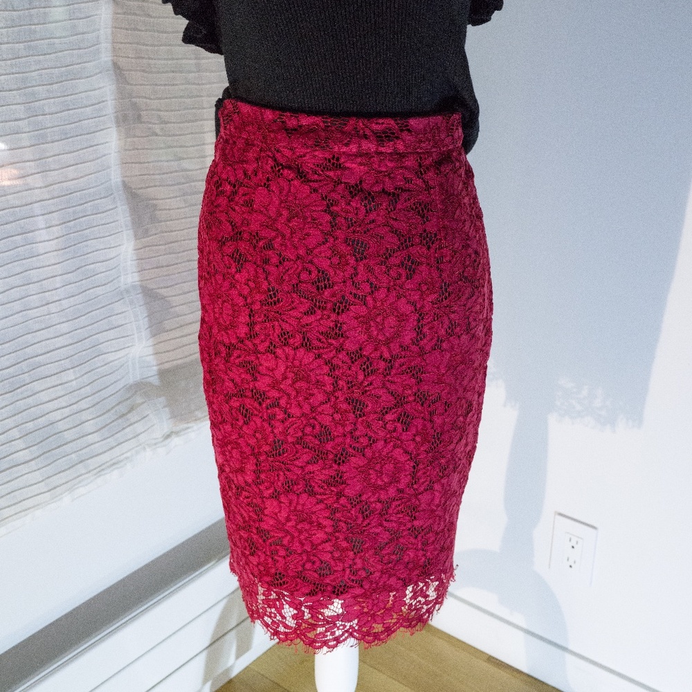 Burgundy Lace skirt